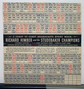 1935 Studebaker Dictator Commander President Chart Of The Air Sales Brochure