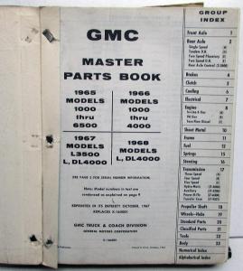 1965-1968 GMC Truck Dealer Master Parts Book 1000-6500 L DL Models