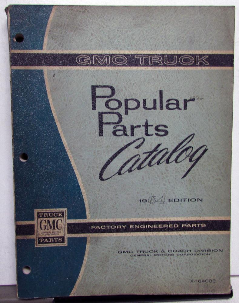 1955-1964 GMC Truck Dealer Popular Parts Catalog Book Pickup Garage Repair Shop