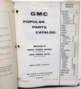 1955-1964 GMC Truck Dealer Popular Parts Catalog Book Pickup Garage Repair Shop