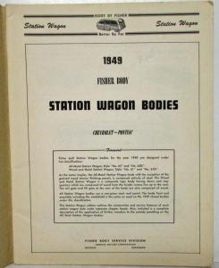 1949 Chevrolet Pontiac Station Wagon Fisher Body Service Manual