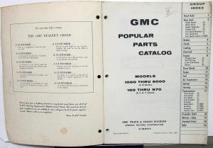 1955-1962 GMC Truck Dealer Popular Parts Catalog Book Pickup Garage Repair Shop