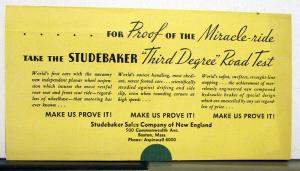 1935 Studebaker Dictator Commander President Miracle Ride Mailer With 3D Pop Up