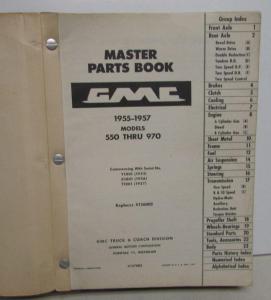 1955-1957 GMC Trucks Dealer Master Parts Books Models 550 Thru 970 H/D Repair