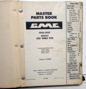 1955-1957 GMC Trucks Dealer Master Parts Books Models 550 Thru 970 H/D Repair