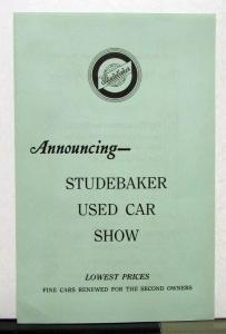 1933 1934 Studebaker Dictator Commander President Used Car Show Sales Brochure