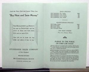 1933 1934 Studebaker Dictator Commander President Used Car Show Sales Brochure