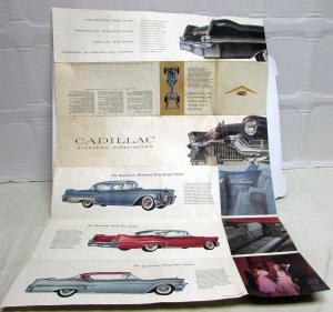 1957 Cadillac Dealer Color Folder Brochure Sixty Two Eldorado Fleetwood Limo 57