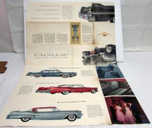 1957 Cadillac Dealer Color Folder Brochure Sixty Two Eldorado Fleetwood Limo 57