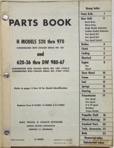 1949-1954 GMC Truck Dealer Master Parts Book H/D Models H520-970 DW980-67