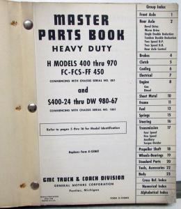 1949-1952 GMC Truck Dealer Heavy Duty Master Parts Book Models 400 Thru 980