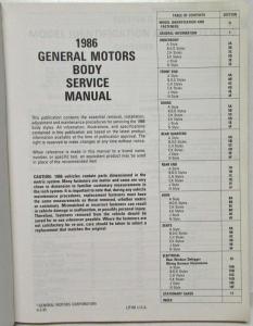 1986 Buick Oldsmobile Cadillac GM Body Service Manual Grand National Riviera