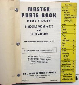 1951 GMC Truck Dealer Heavy Duty Parts Book Models 400-970 W/Military Supplement