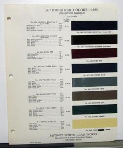 1940 Studebaker Paint Chips By Detroit White Lead Works