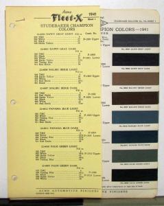 1941 Studebaker Champion Paint Chips By Acme Fleet-X