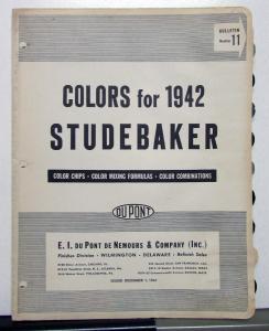 1942 Studebaker President Commander Champion Paint Chips By DuPont