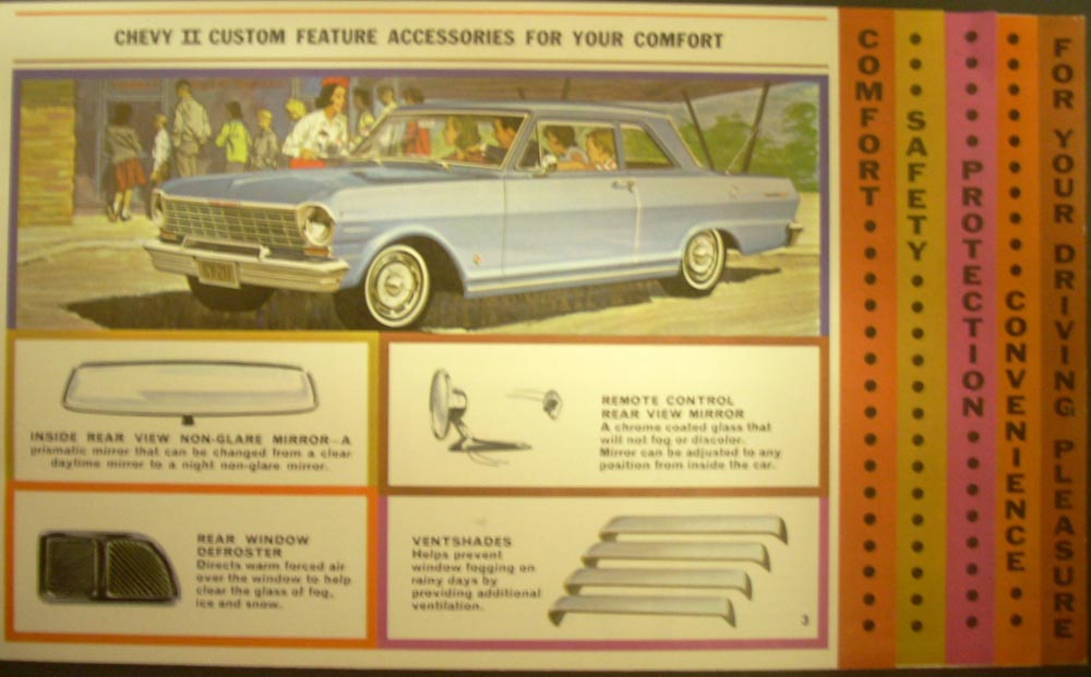 1964 Chevrolet Chevy II & Wagon Custom Features Accessories Brochure Original