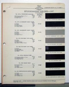 1947 Studebaker Commander Champion Paint Chips By Acme