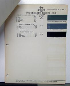 1947 Studebaker Commander Champion Paint Chips By Acme