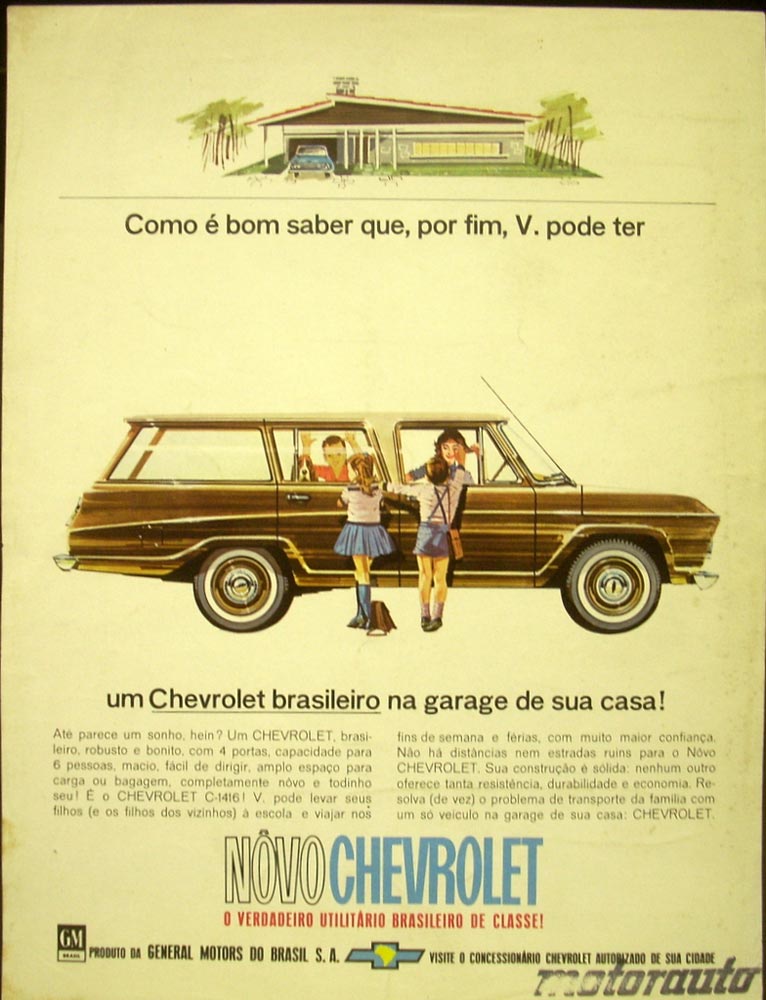 1964 1965 Chevrolet Brazil Portuguese Market Color Original Ad