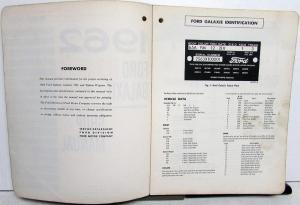 1962 Ford Galaxie 500 and Station Wagons Service Shop Repair Manual