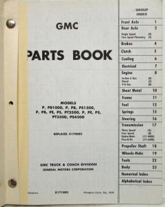 1963-1971 GMC Truck Dealer Parts Book P Models Delivery Van Box GM Original