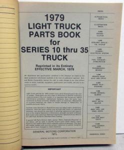 1979 Chevrolet GMC Truck Parts Book Light Duty Pickup 10-35