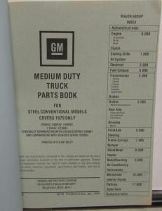 1979 Chevrolet GMC Truck Dealer Parts Book Medium Duty Steel Conventional Cab GM