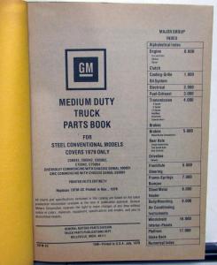 1979 Chevrolet GMC Truck Dealer Parts Book Medium Duty Steel Conventional Cab GM