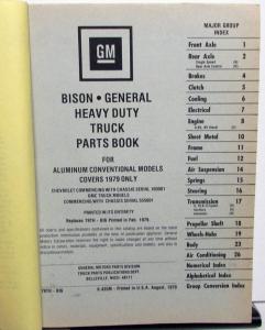 1979 Chevy Bison GMC General Truck Dealer Parts Book H/D Aluminum Conventional