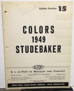 1949 Studebaker Commander Champion Paint Chips By DuPont