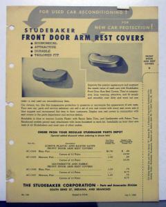 1949 Studebaker Commander Champion Front Door Arm Rest Covers Sales Brochure