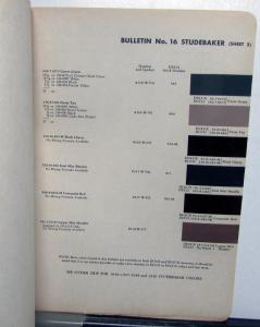 1950 Studebaker Commander Champion Paint Chips Leaflet By DuPont
