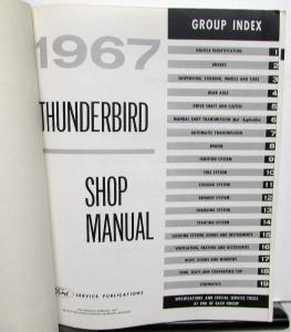 1967 Ford Thunderbird Service Shop Repair Manual Maintenance Procedures Original