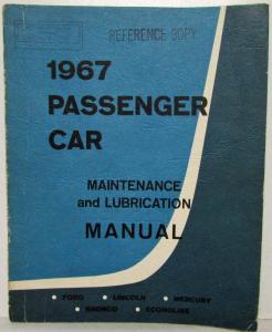 1967 Ford Lincoln Mercury Car Bronco Econoline Maintenance & Lubrication Manual