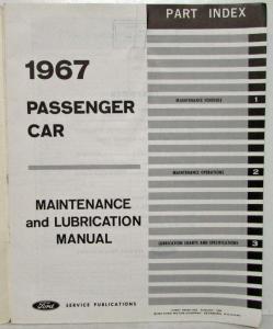 1967 Ford Lincoln Mercury Car Bronco Econoline Maintenance & Lubrication Manual