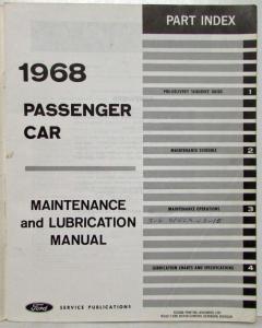 1968 Ford Lincoln Mercury Car Maintenance & Lubrication Manual 2nd Printing