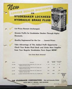 1950 Studebaker Commander Champion Lockheed Hydraulic Brake Fluid Sales Brochure