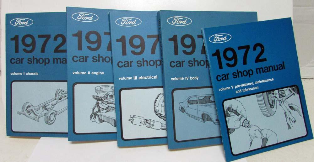 1972 Ford Lincoln Mercury Service Shop Manual Set Mustang Cougar Mark IV T-bird