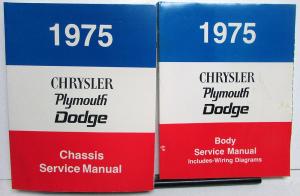1975 Chrysler Plymouth Dodge Service Shop Body & Chassis Manuals Charger Dart
