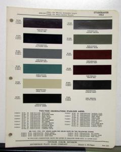 1952 Studebaker Commander Champion Paint Chips By Ditzler