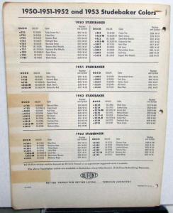 1954 Studebaker Commander Champion Paint Chips By Dupont