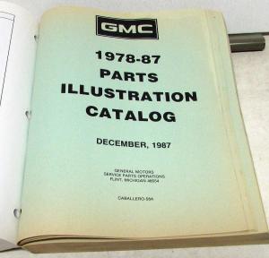 1978-1987 GMC Truck Dealer Parts Book Catalog Caballero Text & Illustration GM