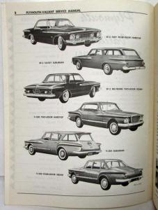 1962 Plymouth Valiant Service Shop Repair Manual Savoy Fury Belvedere