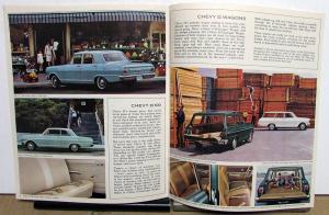 1965 Chevrolet Chevy II Nova Sedan Super Sport 100 Wagon Sales Brochure Original
