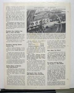 1958 Studebaker Packard President Versus Dodge Coronet Inside Facts 2/58 Edition