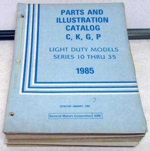 1985 GMC Chevrolet Truck Parts Book Light Duty 10-35 Pickup Van C/K Blazer Jimmy