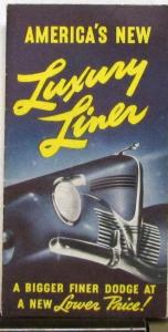 1939 Dodge Luxury Liner Special & Deluxe Sales Folder Poster Display 1 Side Orig