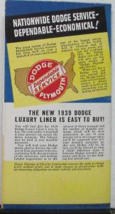 1939 Dodge Luxury Liner Special & Deluxe Sales Folder Poster Display 1 Side Orig