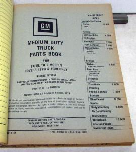 1979-1980 GMC Chevrolet Truck Parts Book Medium Duty Steel Tilt W6N W7N GM
